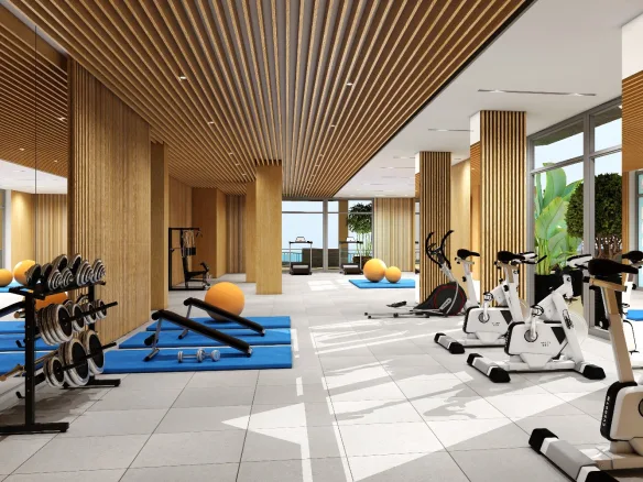 Gemeenschappelijk gym in residentieel complex La Manga