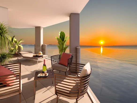 Zeezicht over de Middellandse Zee vanaf La Manga appartement