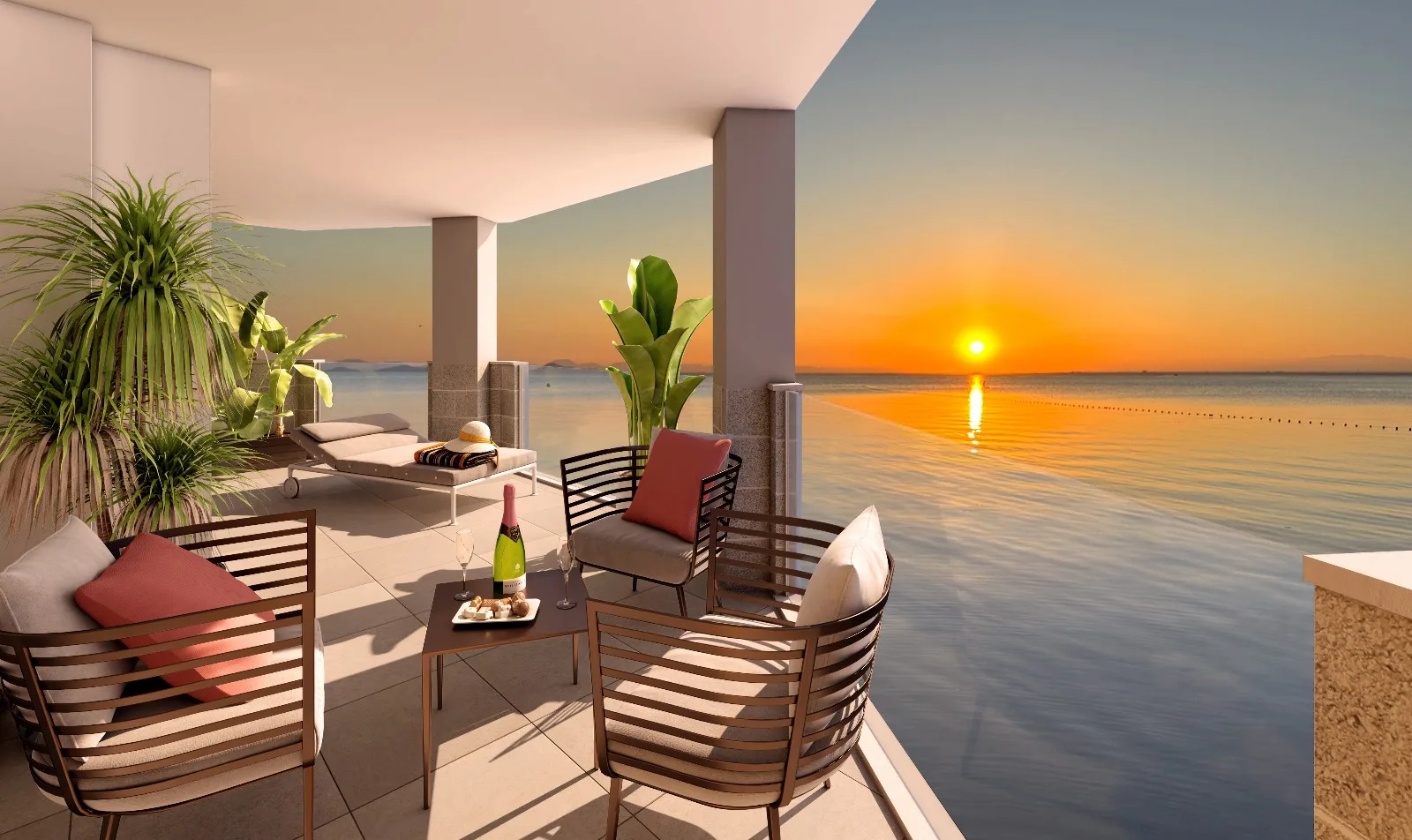 Zeezicht over de Middellandse Zee vanaf La Manga appartement