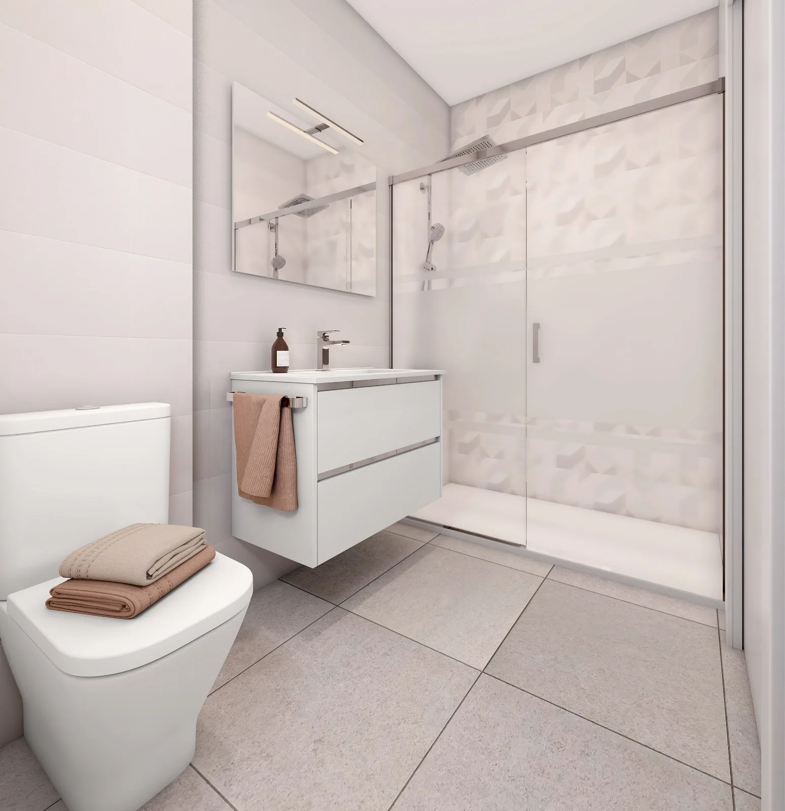 Luxe badkamerafwerking in nieuwbouw appartement La Manga