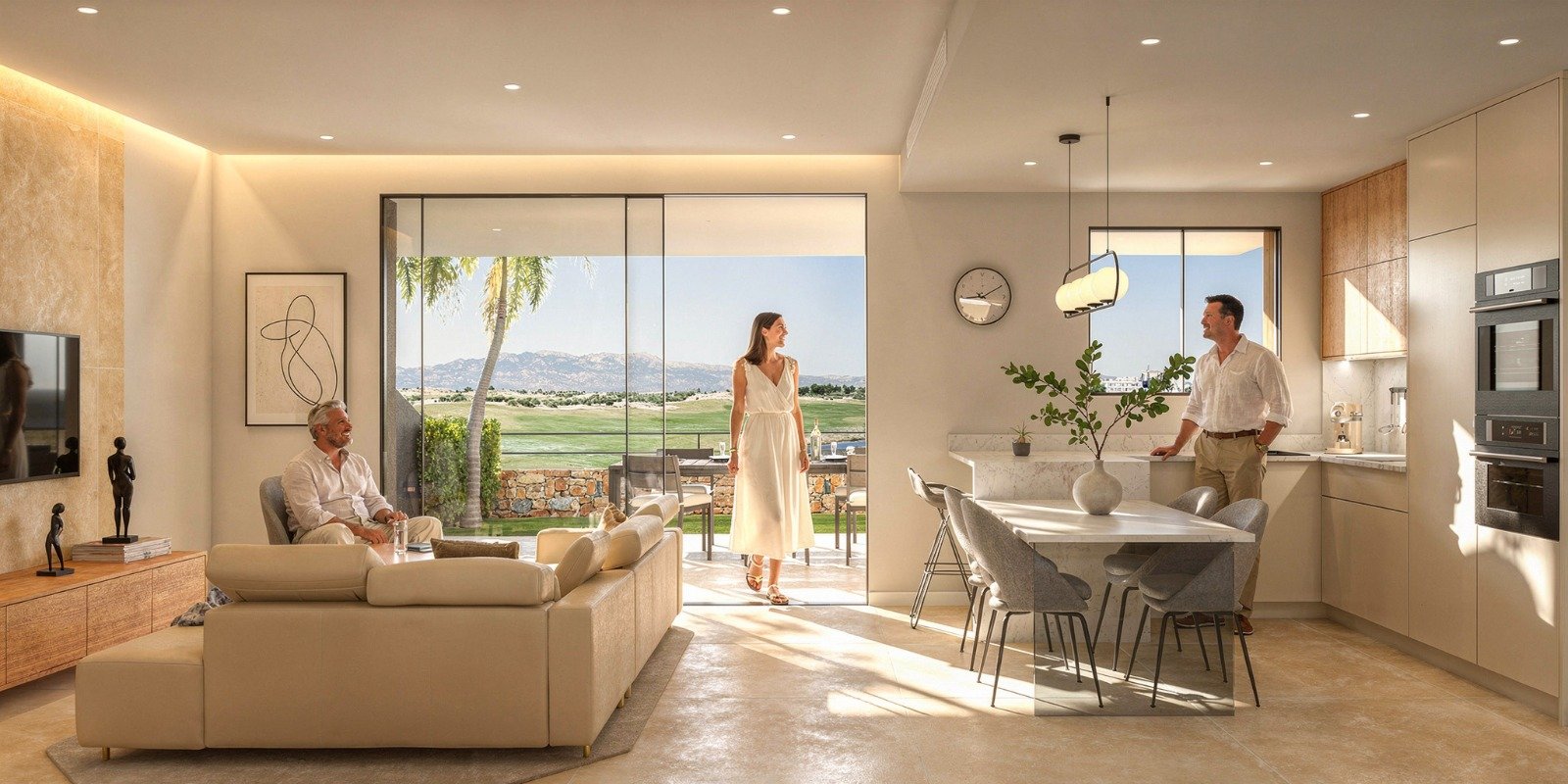 woonruimte met keuken in Alhama nature resort