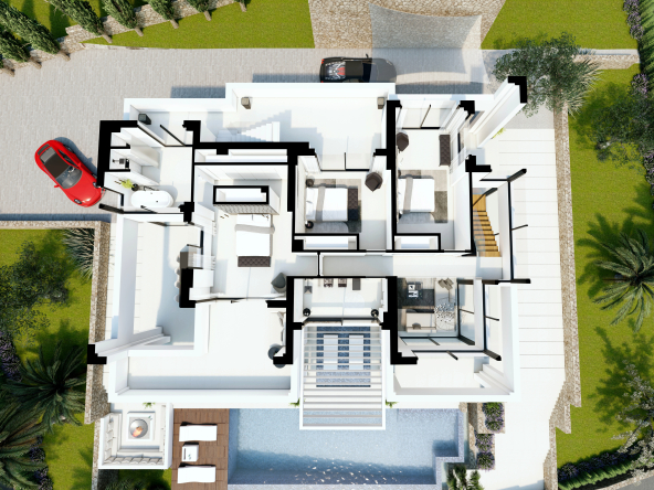 Villa Benissa - Render - First Floor Plan