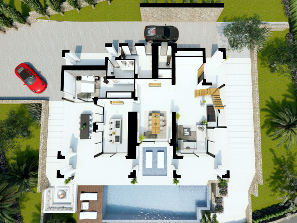 Villa Benissa - Render - Ground Floor Plan