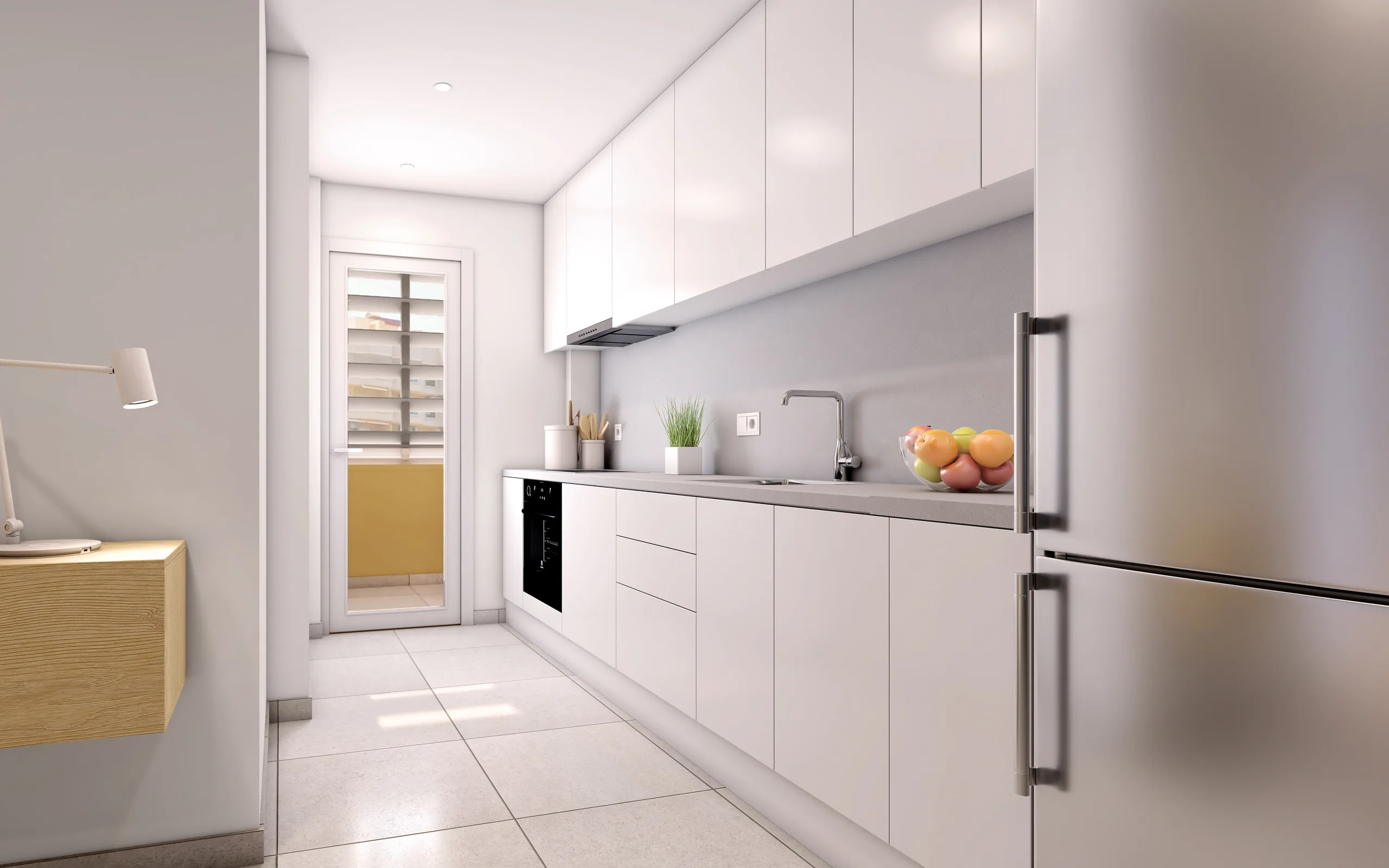 Moderne open keuken in appartement te koop La Manga eerste lijn