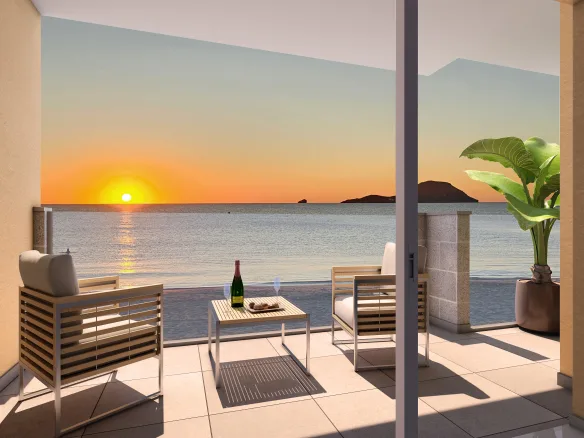 Ruim terras met panoramisch zeezicht in La Manga eerste lijn