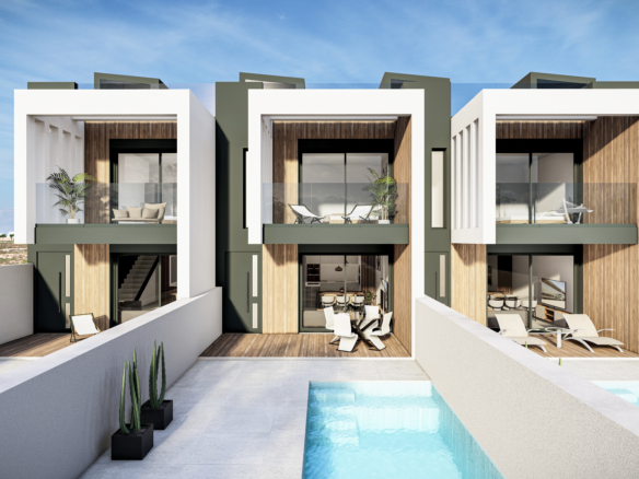 Energiezuinige villa in Pilar de la Horadada met privézwembad en modern design aan de Costa Blanca, tomas fem casas