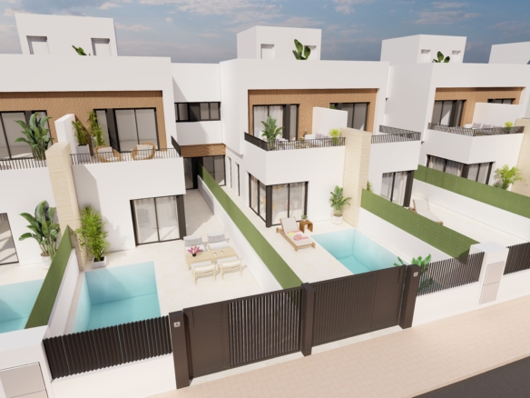 Nieuwbouw villa in Santiago de la Ribera met privézwembad en modern design nabij de Mar Menor, tomas fem casas