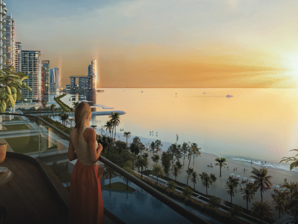 Geweldige appartementen in Dubai Downtown, eerste lijn aan zee. Dubai, Tomas fem casas