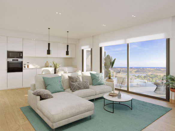 woonkamer van moderne appartementen in alicante, tomas fem casas