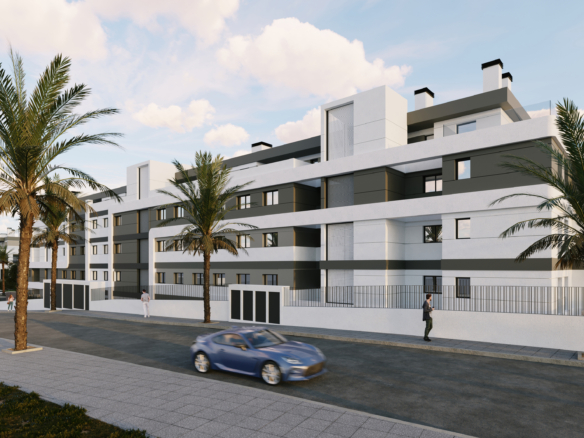 achterzijde van moderne appartementen in alicante, tomas fem casas