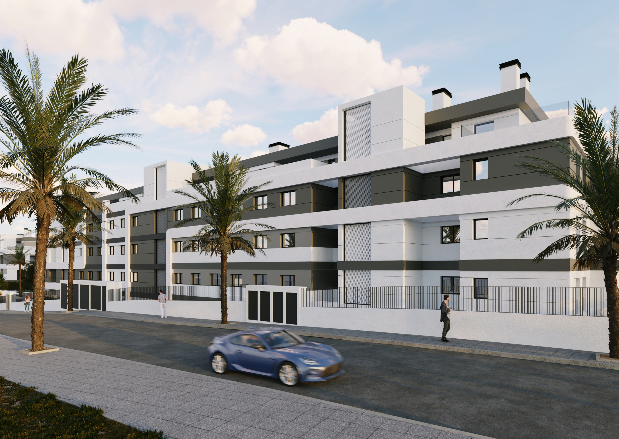 achterzijde van moderne appartementen in alicante, tomas fem casas