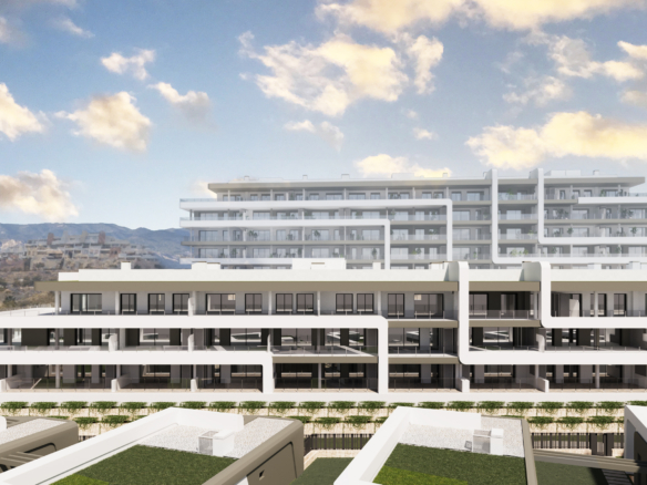 voorkant van moderne appartementen in alicante, tomas fem casas