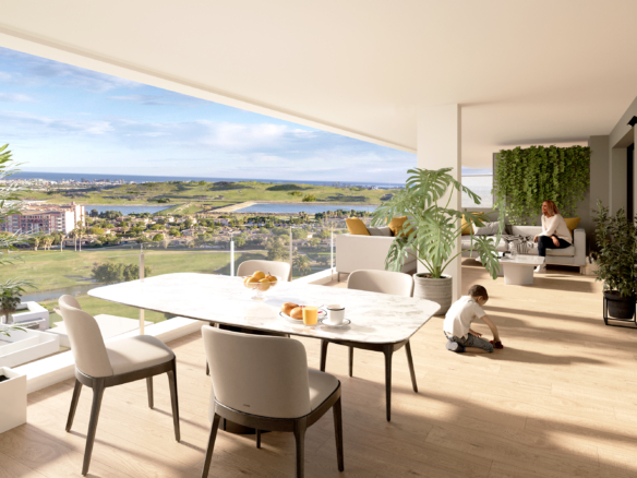 balkon van moderne appartementen in alicante, tomas fem casas