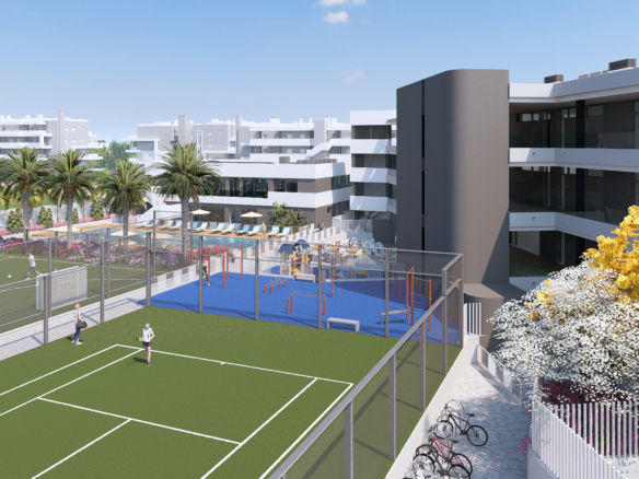 Padelbaan en tennisbanen in de residentie