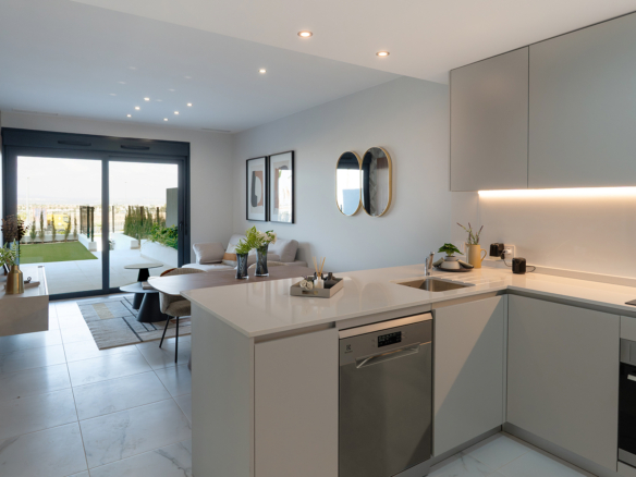 Prachtige open keuken met leefruimte nieuwbouw torrevieja