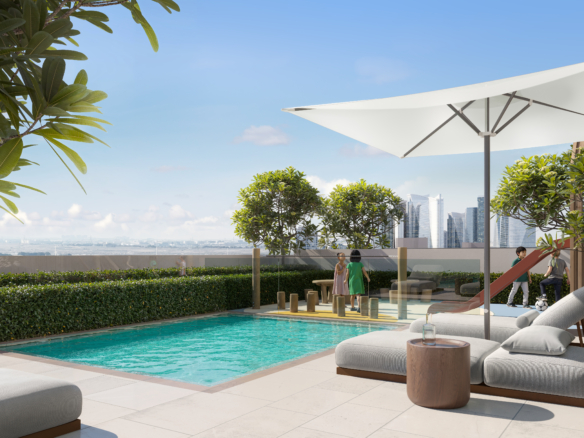 Zwembad EVERGR1N House 4 Jumeirah Garden City