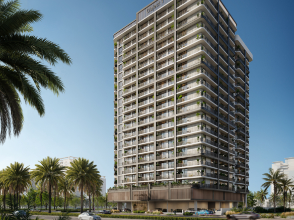 Voorgevel met entreezone, parkeerpodium en groene stroken