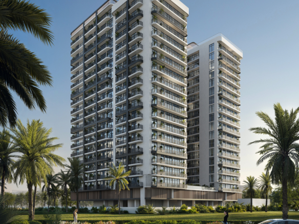 Gevelritme en balkonlijnen van VERDANIA 4 DLRC in warm-neutrale materialen