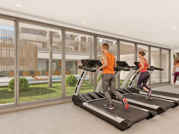 Gezamelijke gym van de appartementen met verhuurlicentie in pilar de la horadada