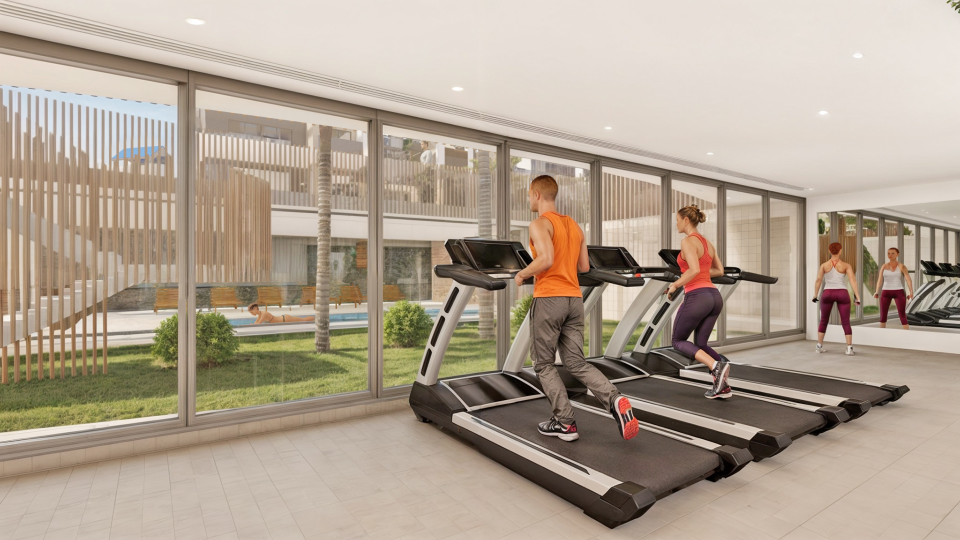 Gezamelijke gym van de appartementen met verhuurlicentie in pilar de la horadada