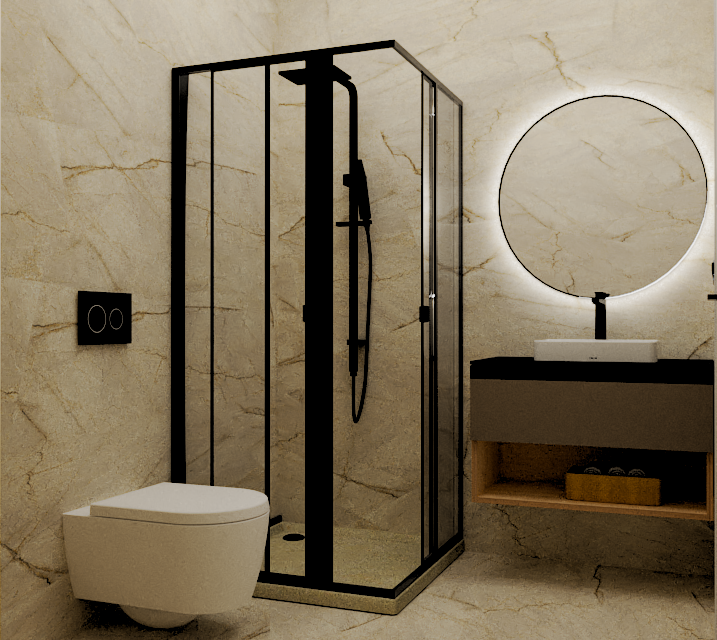 Badkamer met luxe afwerking van appartementen met verhuurlicentie