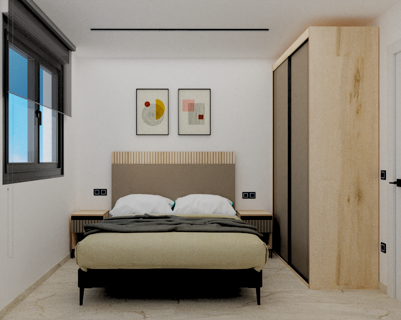 slaapkamer van appartementen met verhuurlicentie in pilar de la horadada