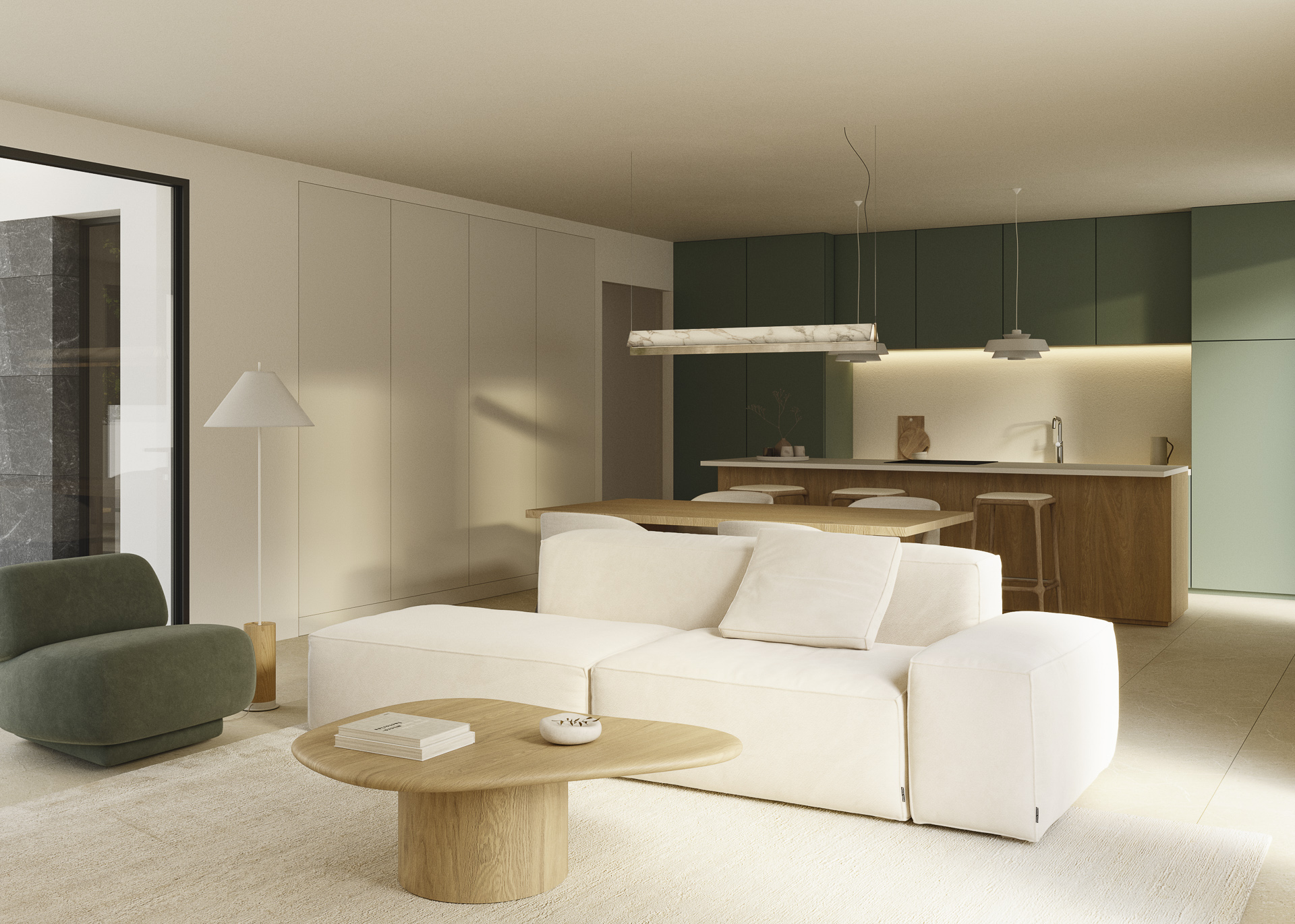 Open woonruimte in moderne villa’s in Polop met veel daglicht