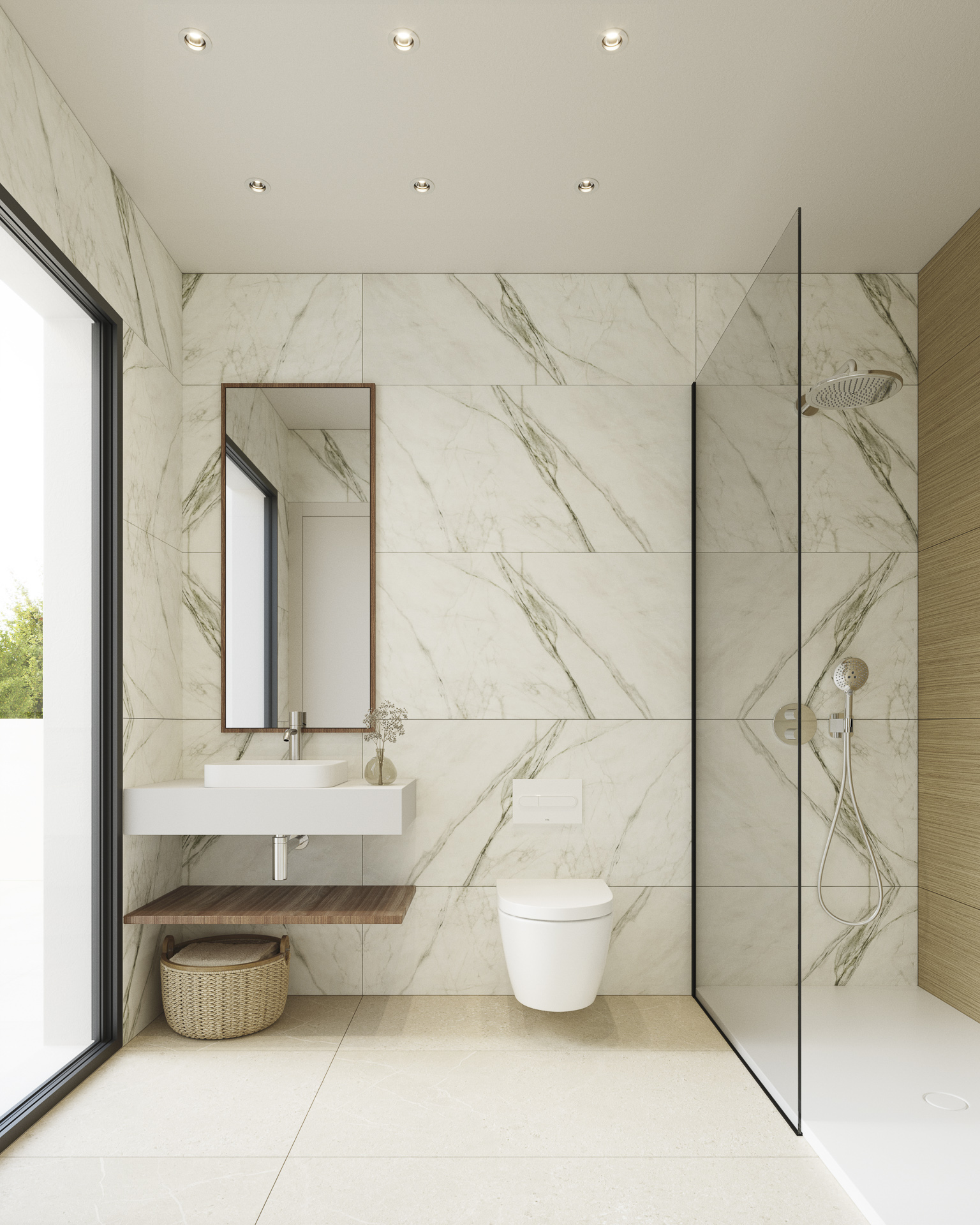 Luxe badkamer in moderne villa’s in Polop met hoogwaardige afwerking