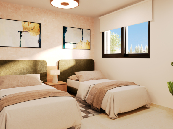 Slaapkamer in stijlvol appartement aan de Costa Blanca