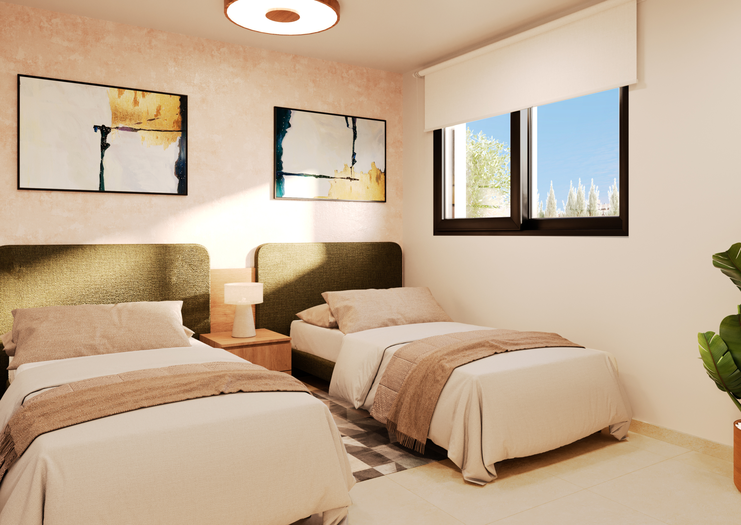 Slaapkamer in stijlvol appartement aan de Costa Blanca