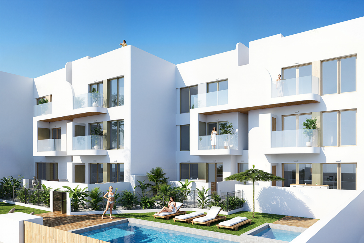 modern appartement in Los Alcázares met ruim terras
