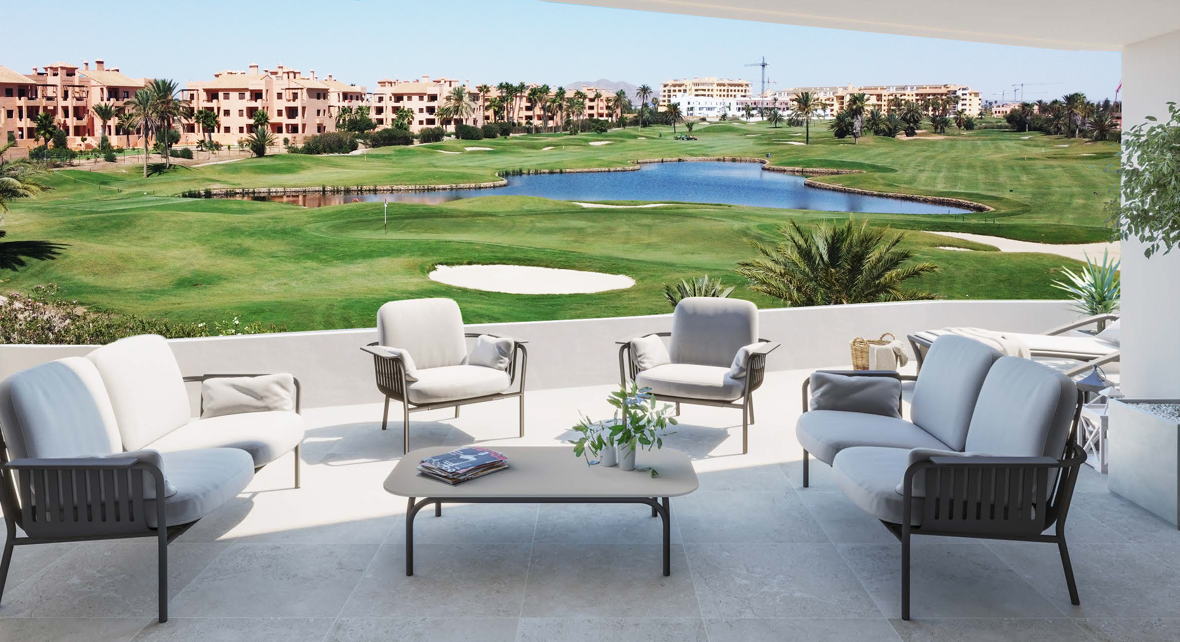 appartement aan golfbaan in Los Alcázares met uitzicht op groen