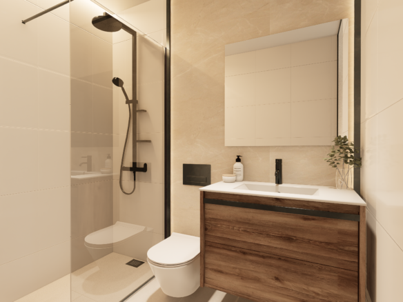 Badkamer met moderne afwerking in nieuwbouw Costa Blanca