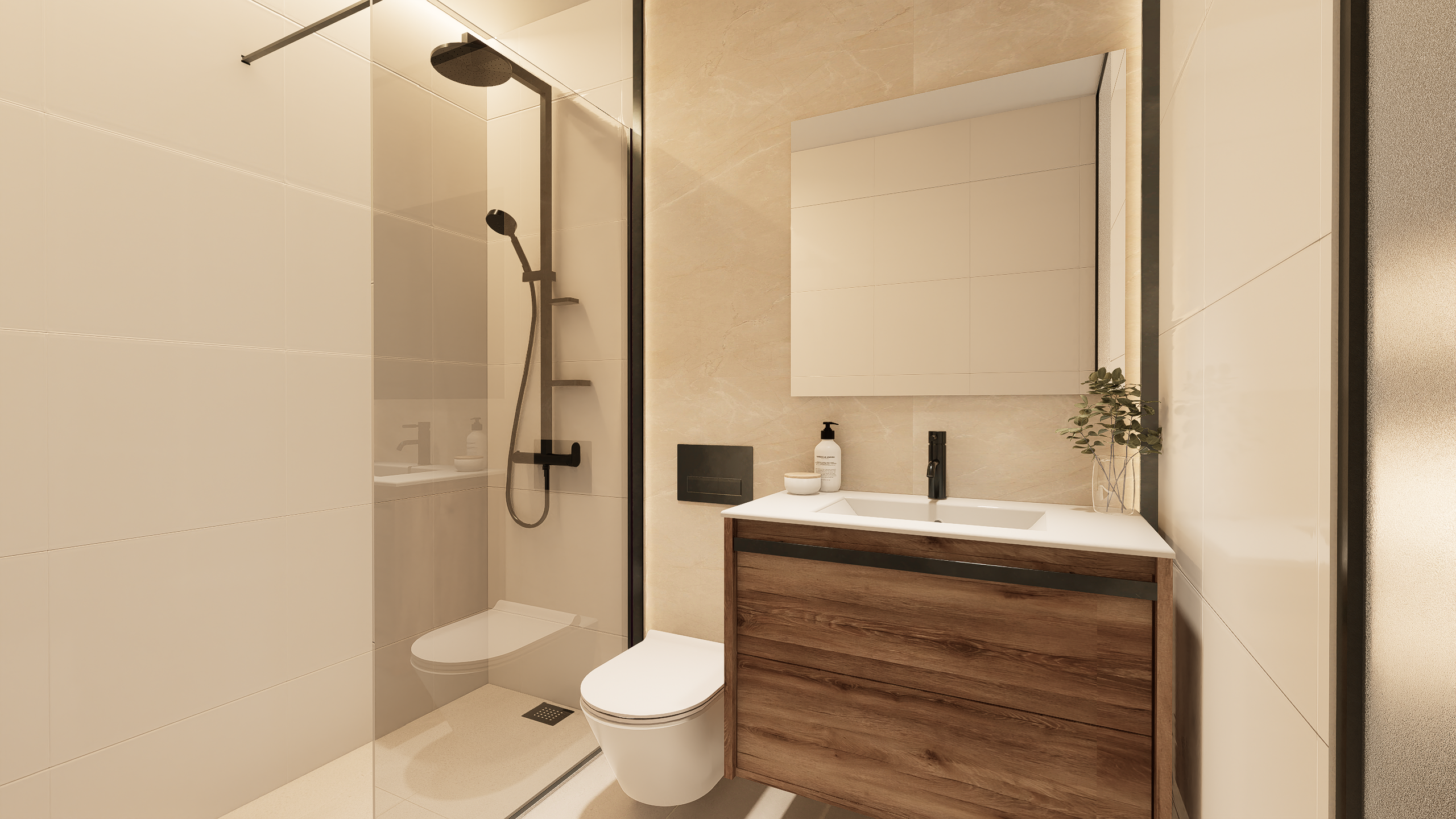 Badkamer met moderne afwerking in nieuwbouw Costa Blanca