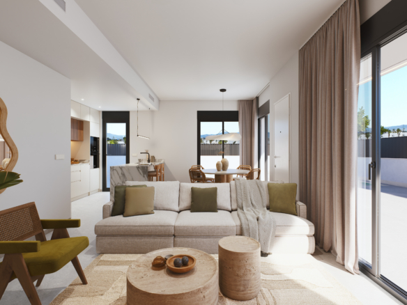 open woonkamer in nieuwbouw villa Santa Rosalía