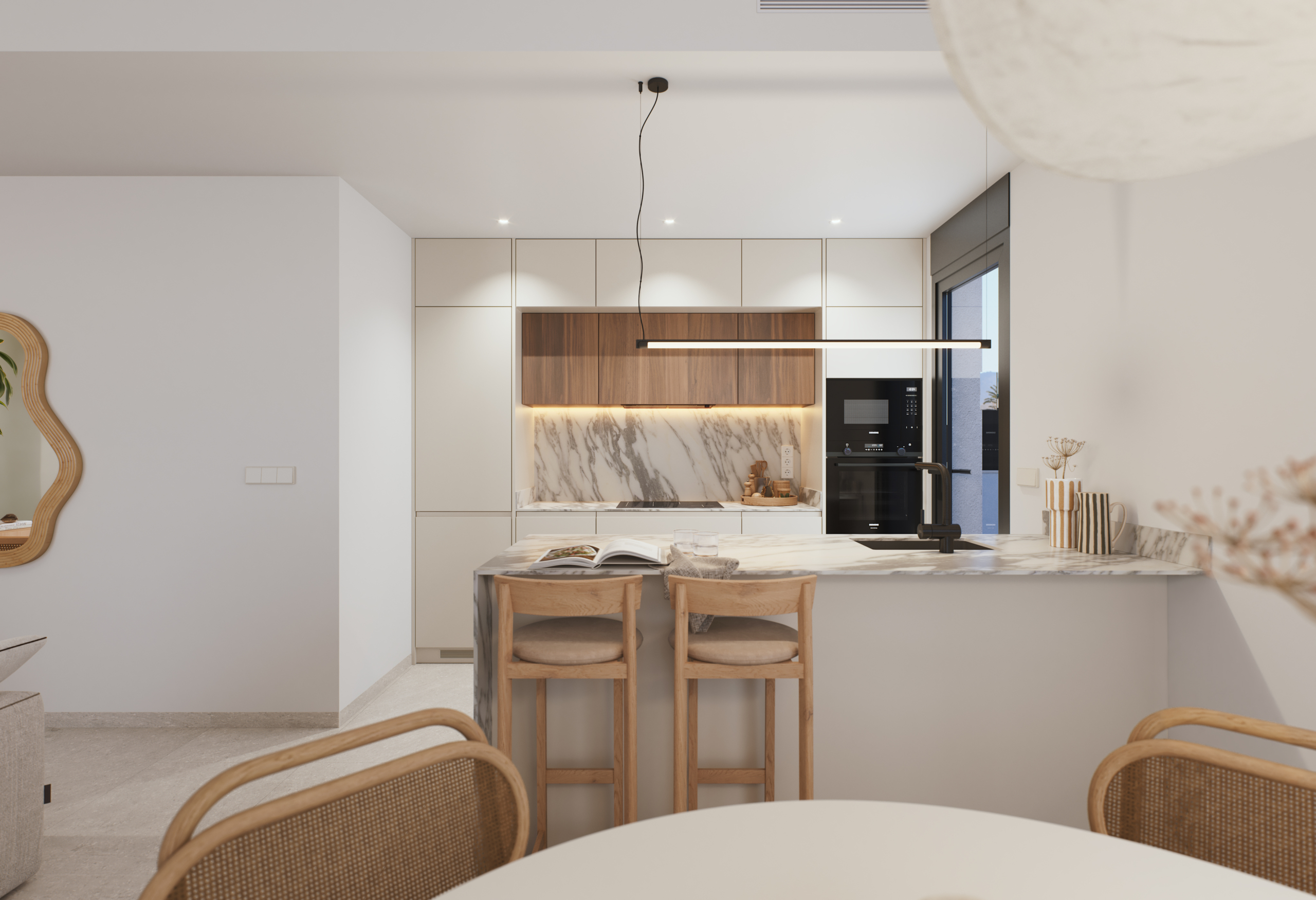 Open keuken met spoeleiland in villa op santa rosalia lake resort