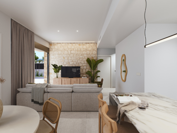 open woonkamer in nieuwbouw villa Santa Rosalía
