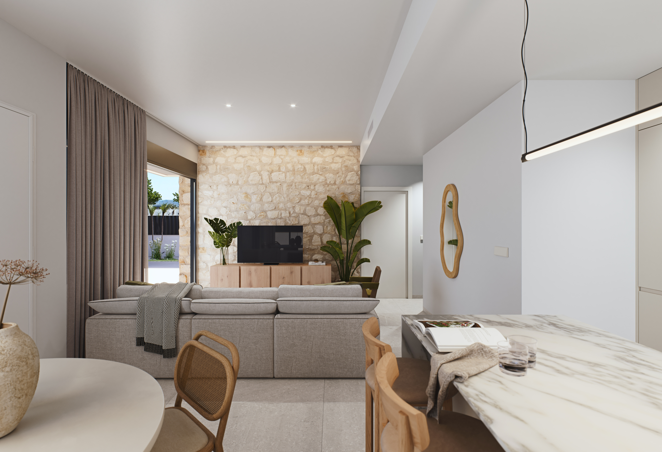 open woonkamer in nieuwbouw villa Santa Rosalía