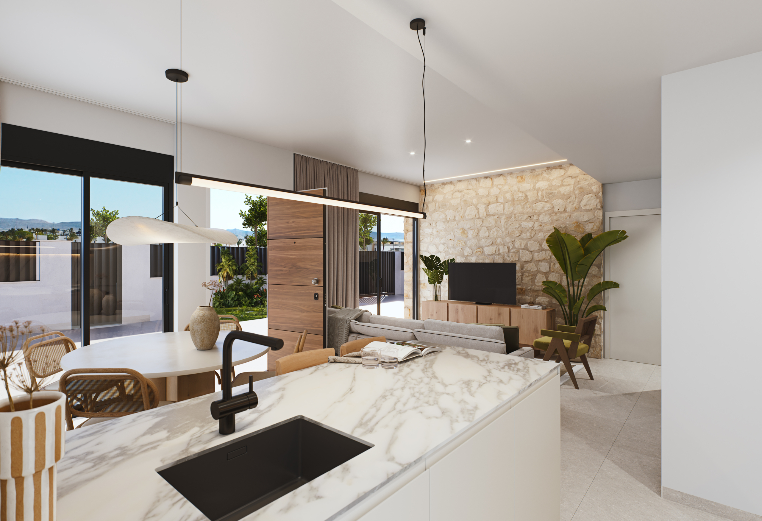 moderne keuken met Bosch apparatuur in villa Santa Rosalía