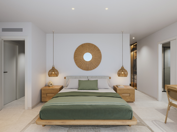 Slaapkamer in nieuwbouw villa Santa Rosalía