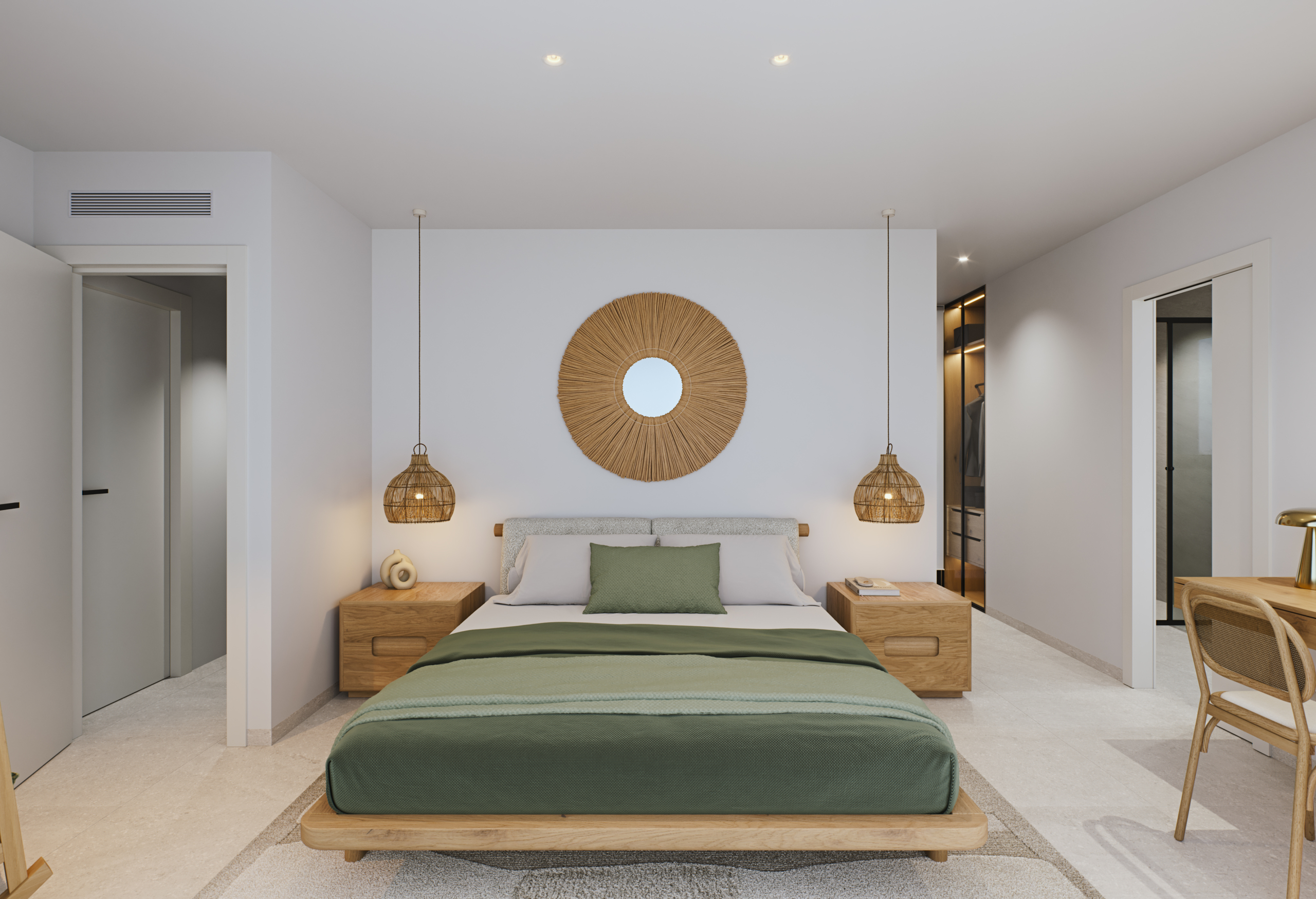 Slaapkamer in nieuwbouw villa Santa Rosalía