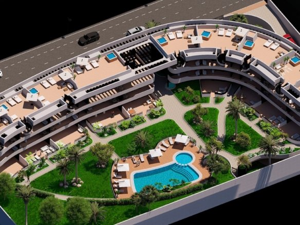 Nieuwbouwappartementen aan de golfbaan in Los Alcázares
