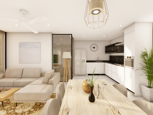 woonkamer en keuken van villa aan de Mar Menor in los urrutias