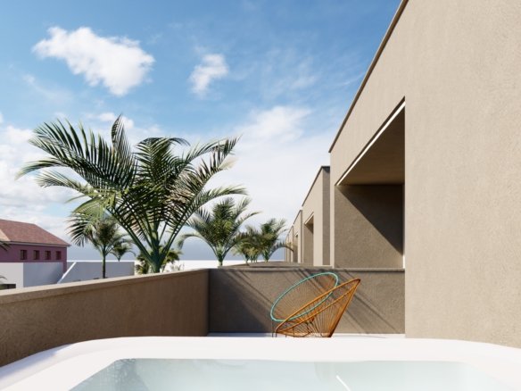 optionele jacuzzi op dakterras van villa in los urrutias