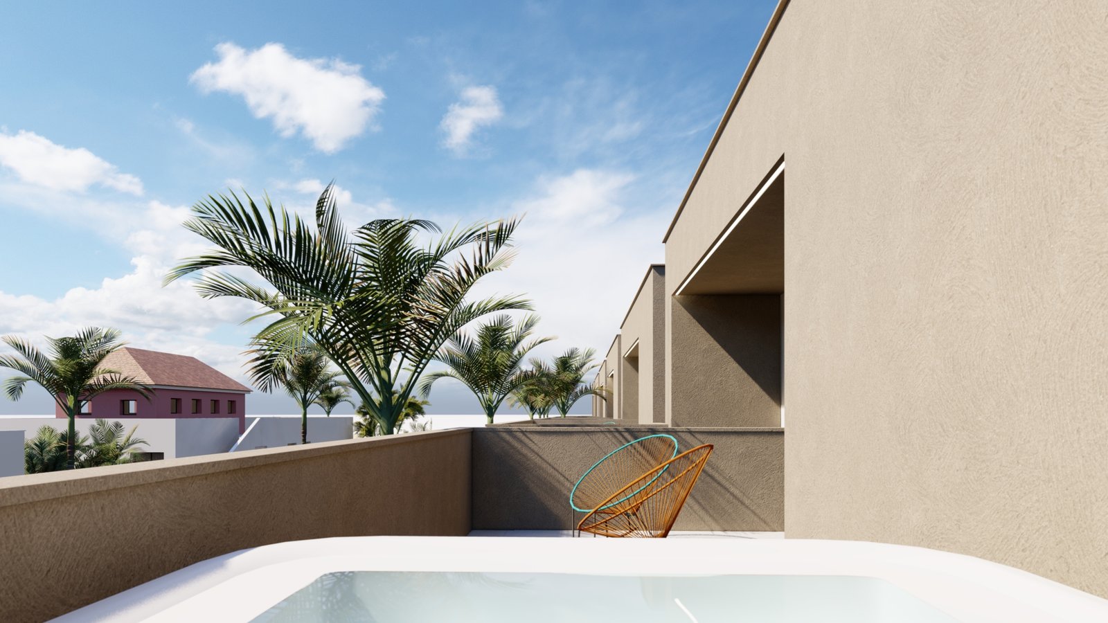optionele jacuzzi op dakterras van villa in los urrutias