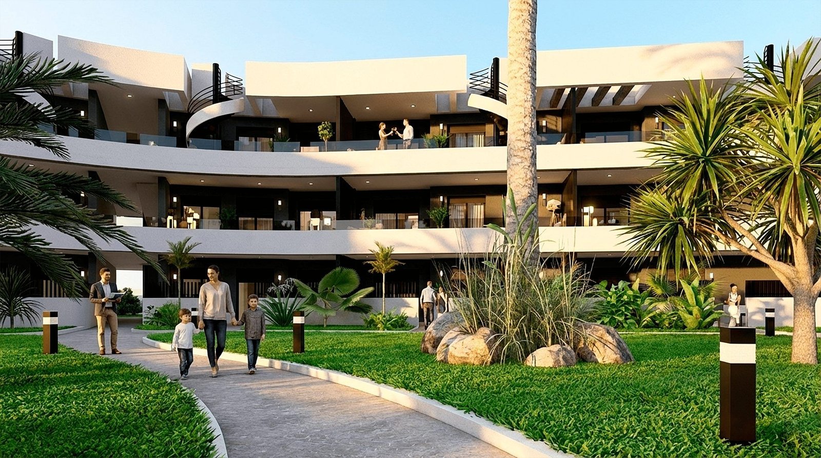 Moderne nieuwbouwappartementen in Los Alcázares met tropische gemeenschappelijke tuin
