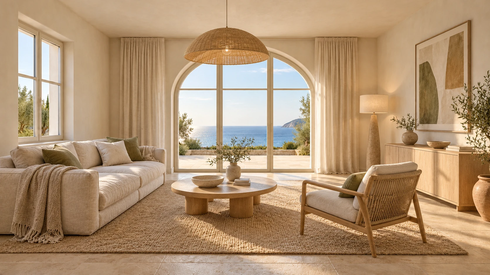 Mediterrane woonkamer