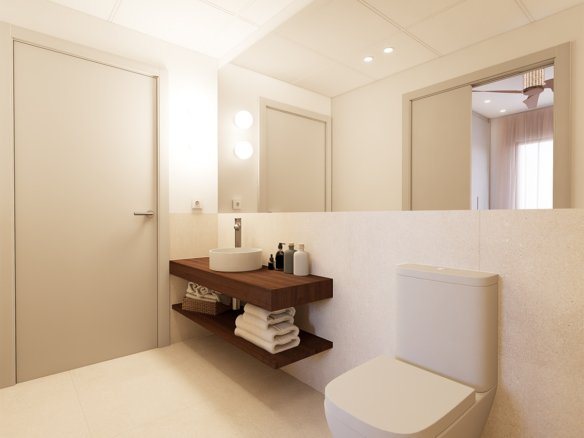 moderne badkamer met wastafel en toilet