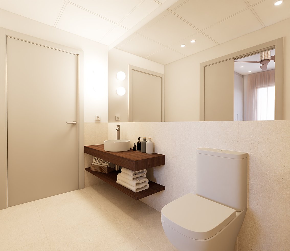 moderne badkamer met wastafel en toilet